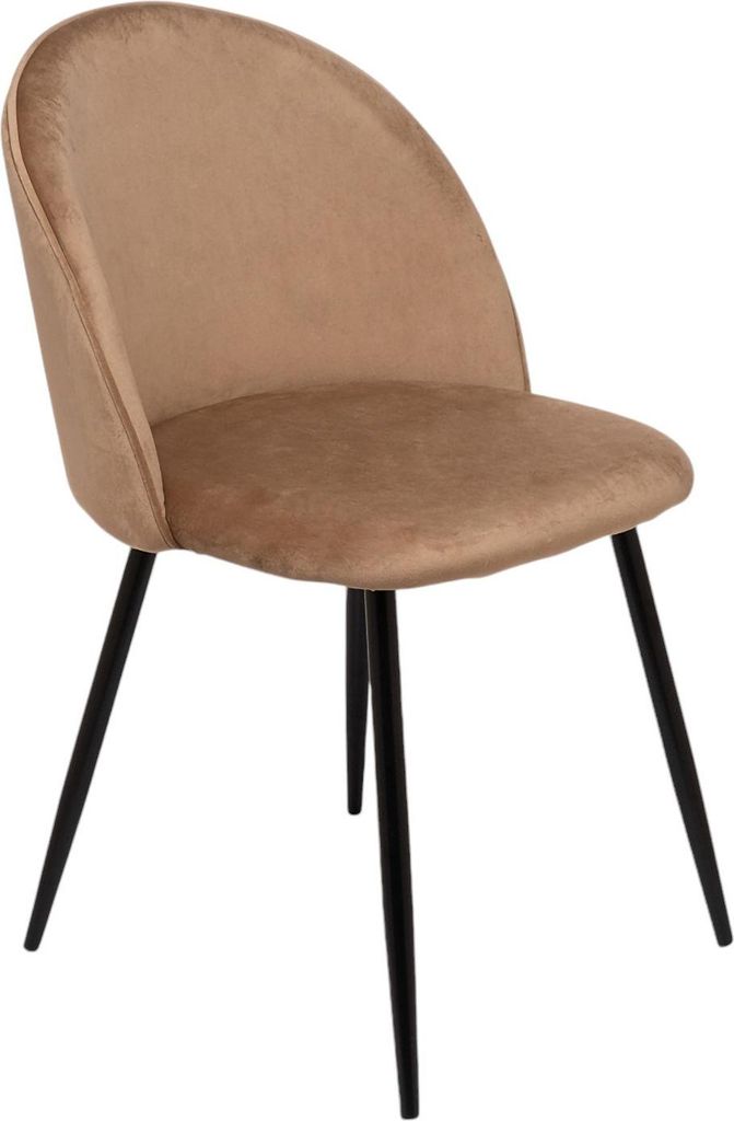 Dmora Stuhl Stinson Beige gepolstert, Belastung bis 120 kg