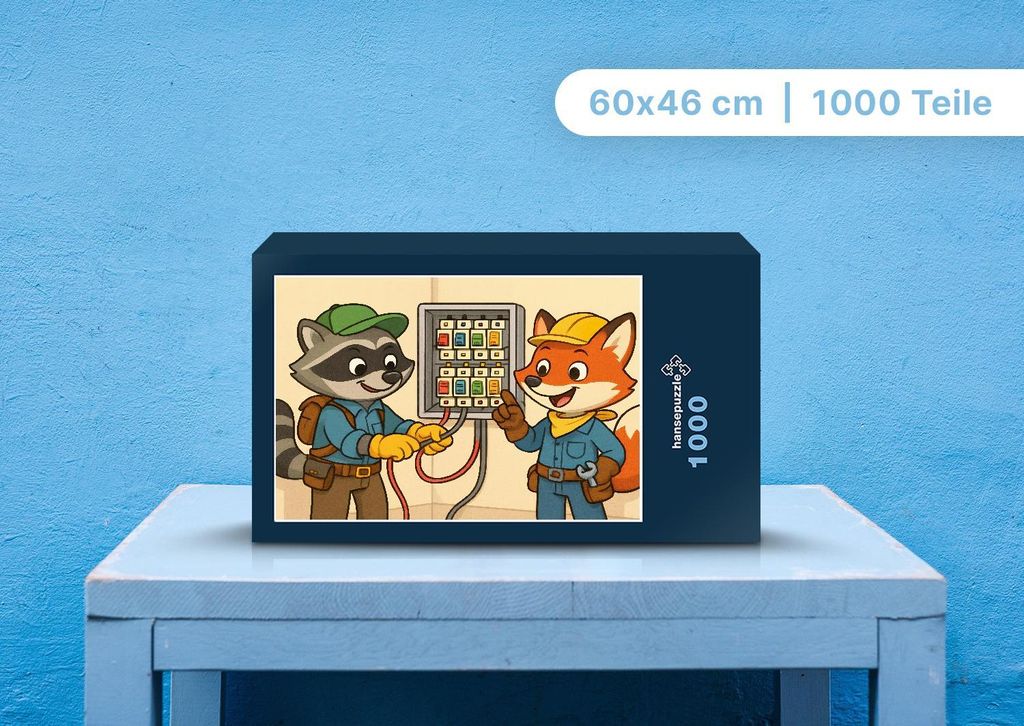 hansepuzzle 112321 - Rocco und Finn Puzzle, 1000 Teile, Kinder, 60,0 x 46,0cm mit hochwertiger Aufbewahrung, Kartonbox & Beutel