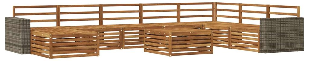 vidaXL Outdoor-Sofagarnitur 9 pcs Natur Massivholz Akazie
