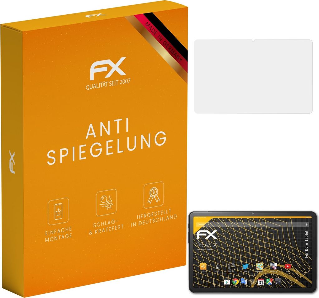 atFoliX FX-Antireflex 2x Schutzfolie kompatibel mit Doro Tablet Displayfolie