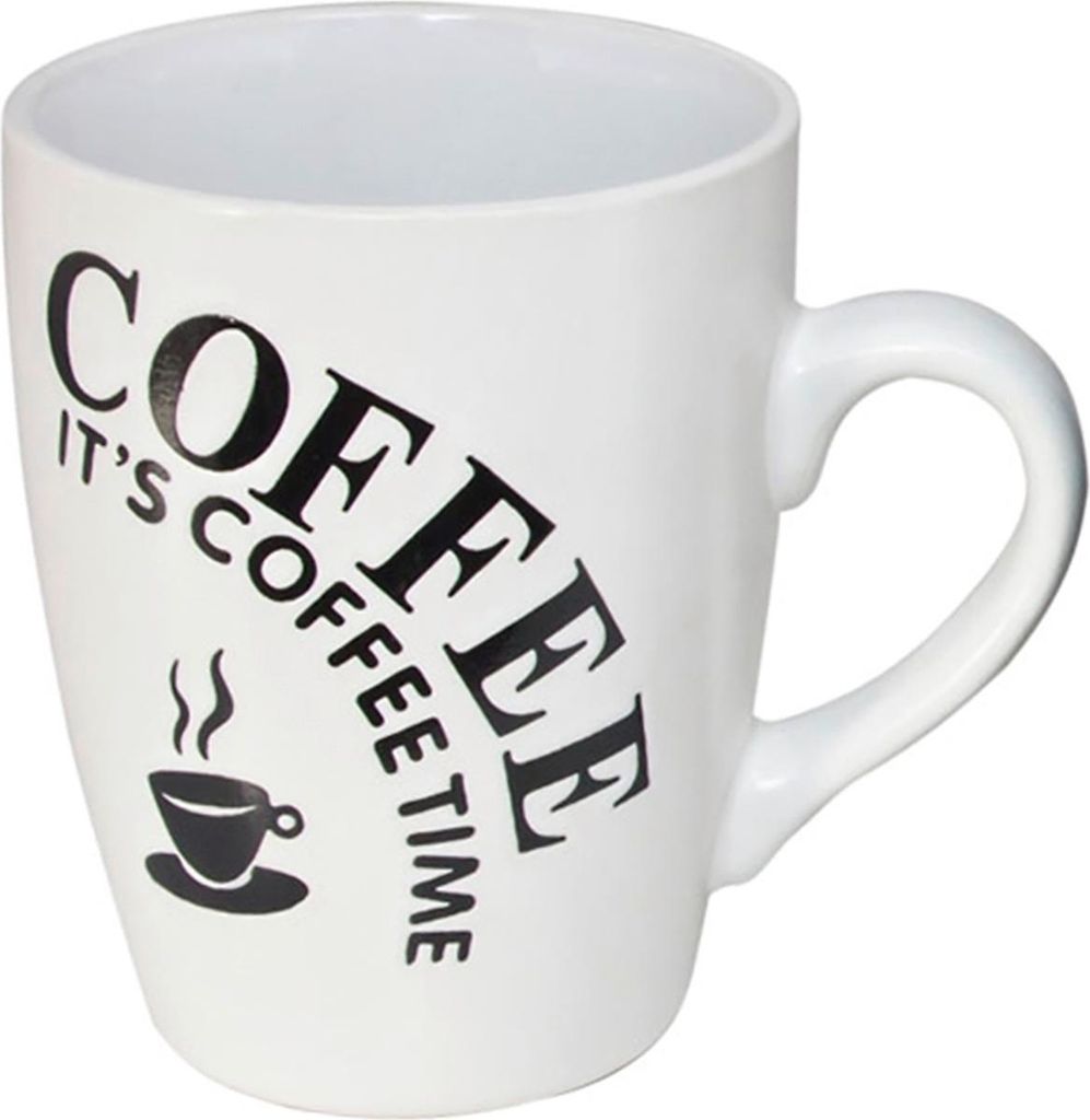 Kaffeetasse - 340 ml - Schwarz - Weiß - Porzellan