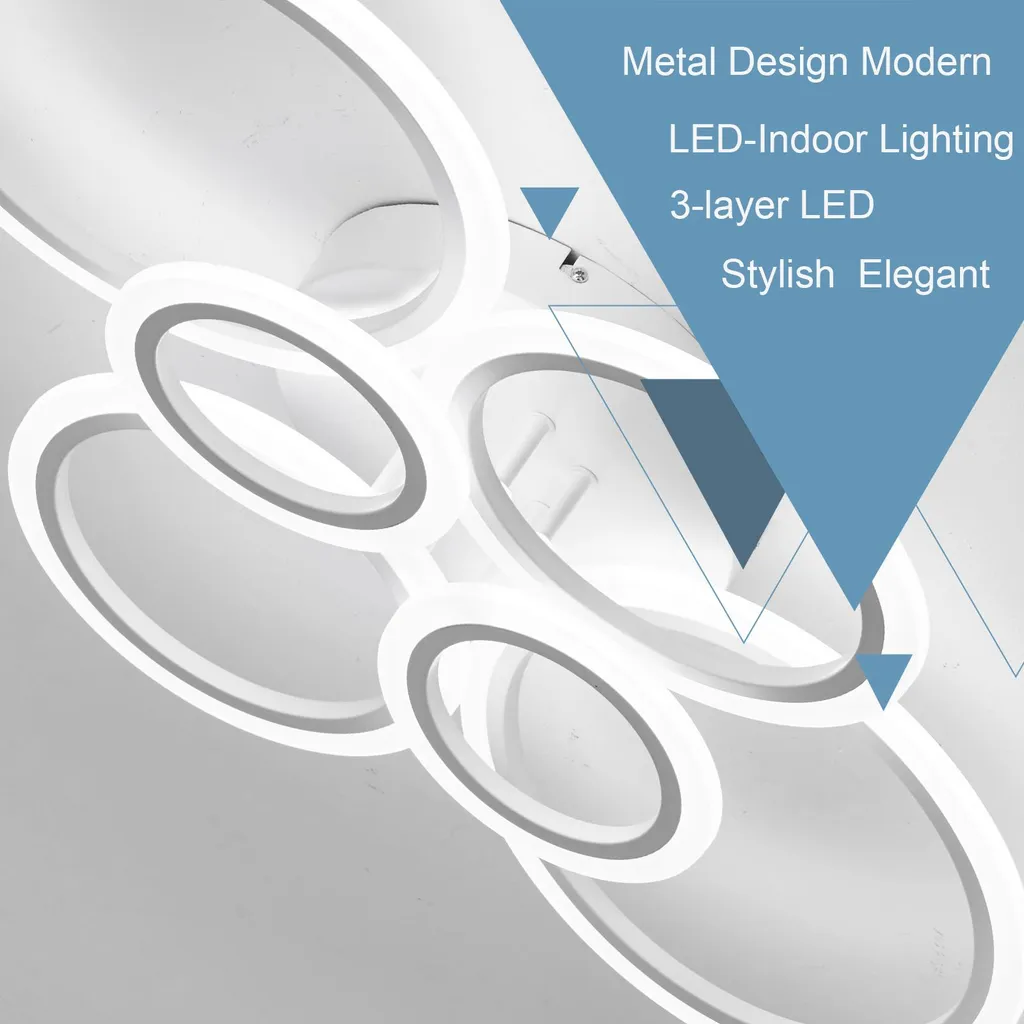 Plafonnier LED design 6 lumières à intensité variable avec commande APP - 5