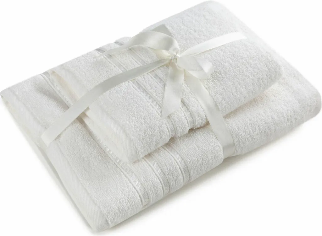 Set Regalo 2 Asciugamani Loca Eurofirany Bianco Spugna 480g/m2 Chic
