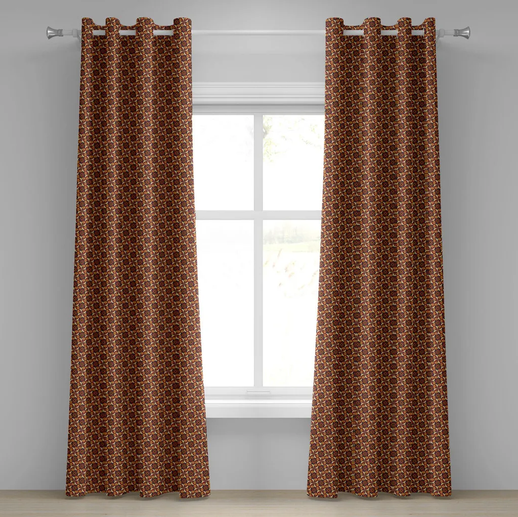 Paire de rideaux décoratifs vintage style années 70 bordeaux 280x245 cm