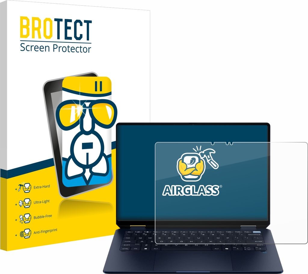 BROTECT Schutzglas für HP OmniBook Ultra Flip 14-fh Schutzfolie Panzer Folie Glas Display Schutz klar