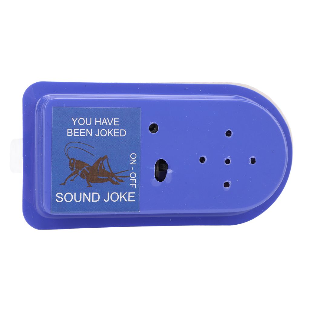 A blue electronic device with a sticker on it.