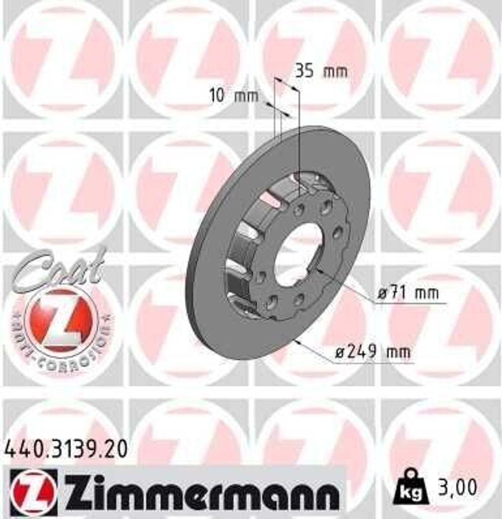 2x ZIMMERMANN Bremsscheibe 440.3139.20 für OPEL Corsa F MOKKA für VAUXHALL MOKKA