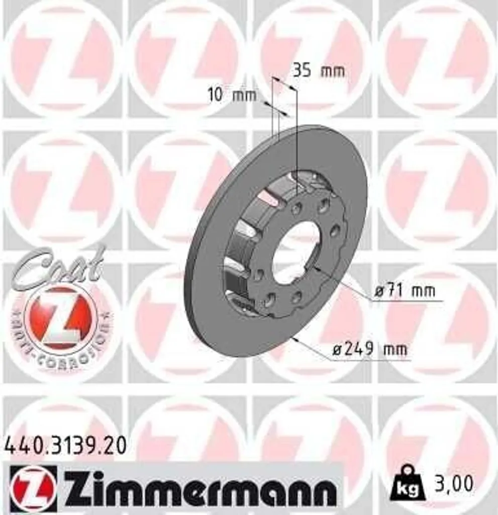 2 Disques de Frein Zimmermann 440.3139.20 pour Opel Corsa F et Mokka