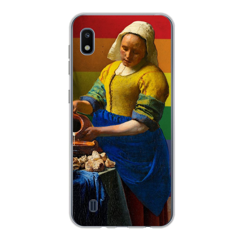 MuchoWow Handyhülle Schutzhülle Hülle für Samsung Galaxy A10 Milchmädchen - Stolz - Vermeer Silikon Softcase Handy Hülle - Schutzhülle