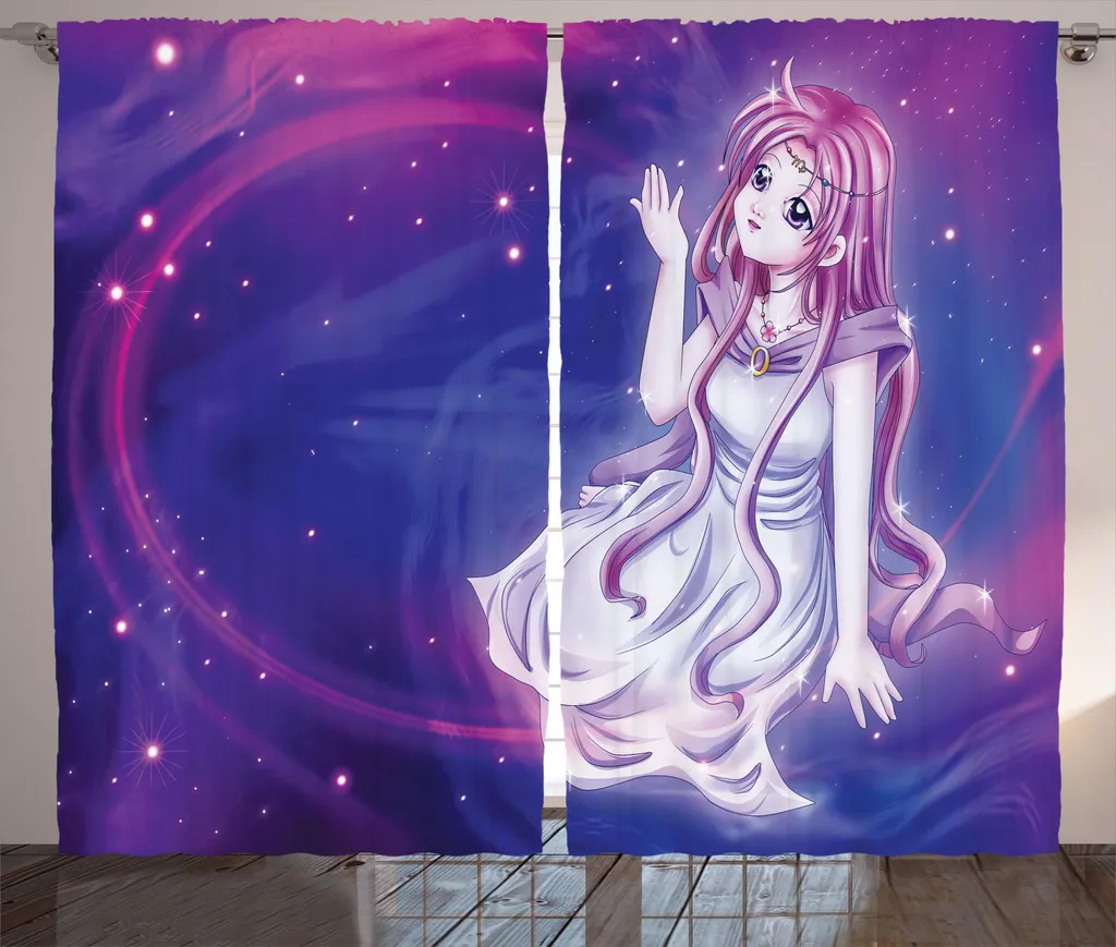 Rideau de Fenêtre Zodiaque : Habillez vos Grandes Baies 280 x 225 cm Bleu