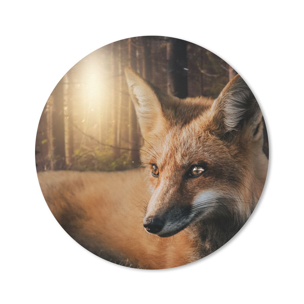 MuchoWow Mauspad Mousepad Tiere - Fuchs - Wald 30x30 cm - Mousepads - Maus Mat - Pad - Mausunterlage - Tischunterlage - Schreibtischmatten