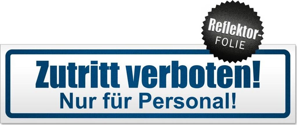 Zutritt verboten nur Personal Magnetschild Schild magnetisch