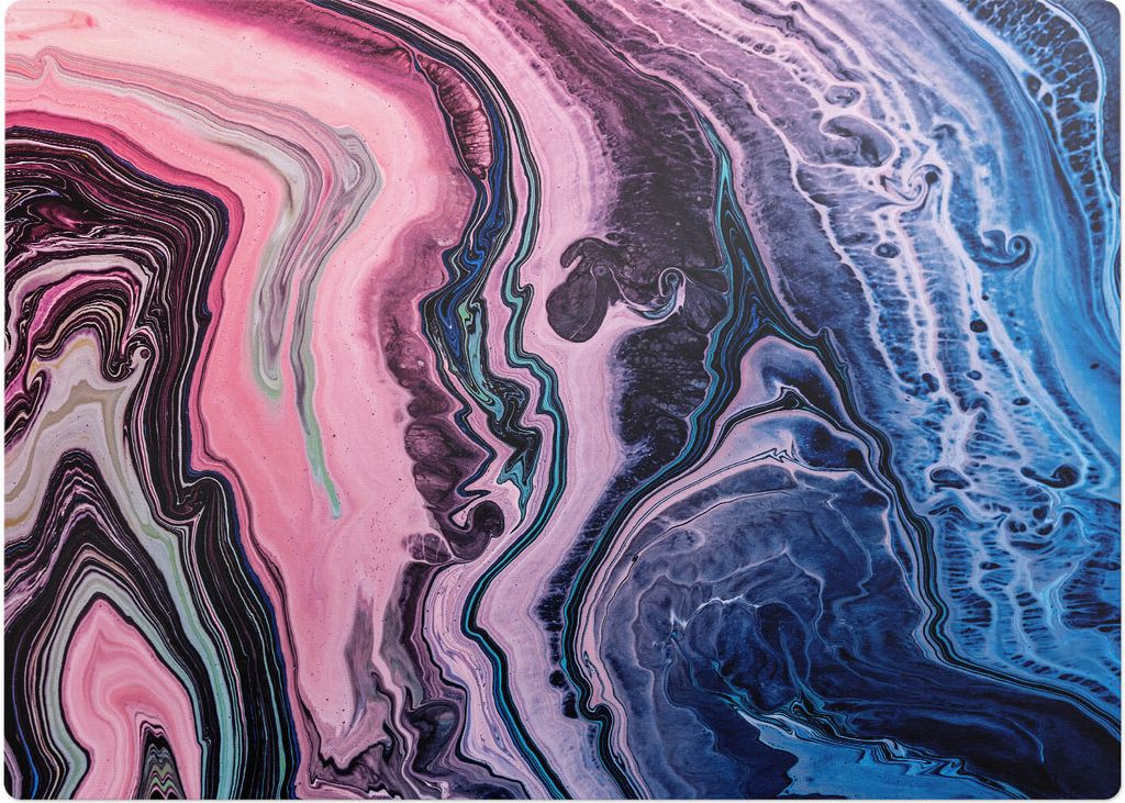 Abstrakte Wellen – Bodenschutzmatte – Stuhlunterlage 140x100 cm – Rutschfest – Hartbodenmatte