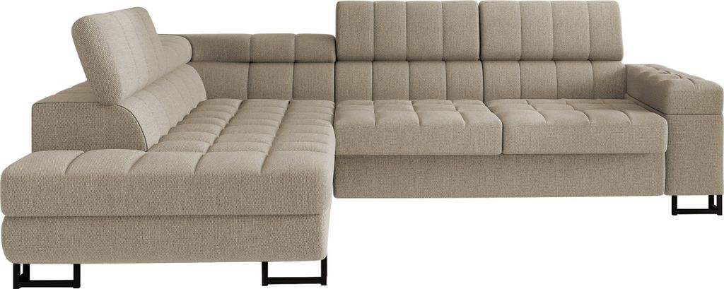 MIRJAN24 Ecksofa Laris, L-Form Polsterecke, Stilvoll Eckcouch mit Bettkasten und Schlaffunktion (Farbe: Matana 17, Seite: Links)
