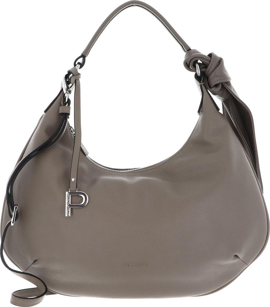 PICARD Leder Umhängetasche Schultertasche Embrace Hobo Bag Gravel taupe