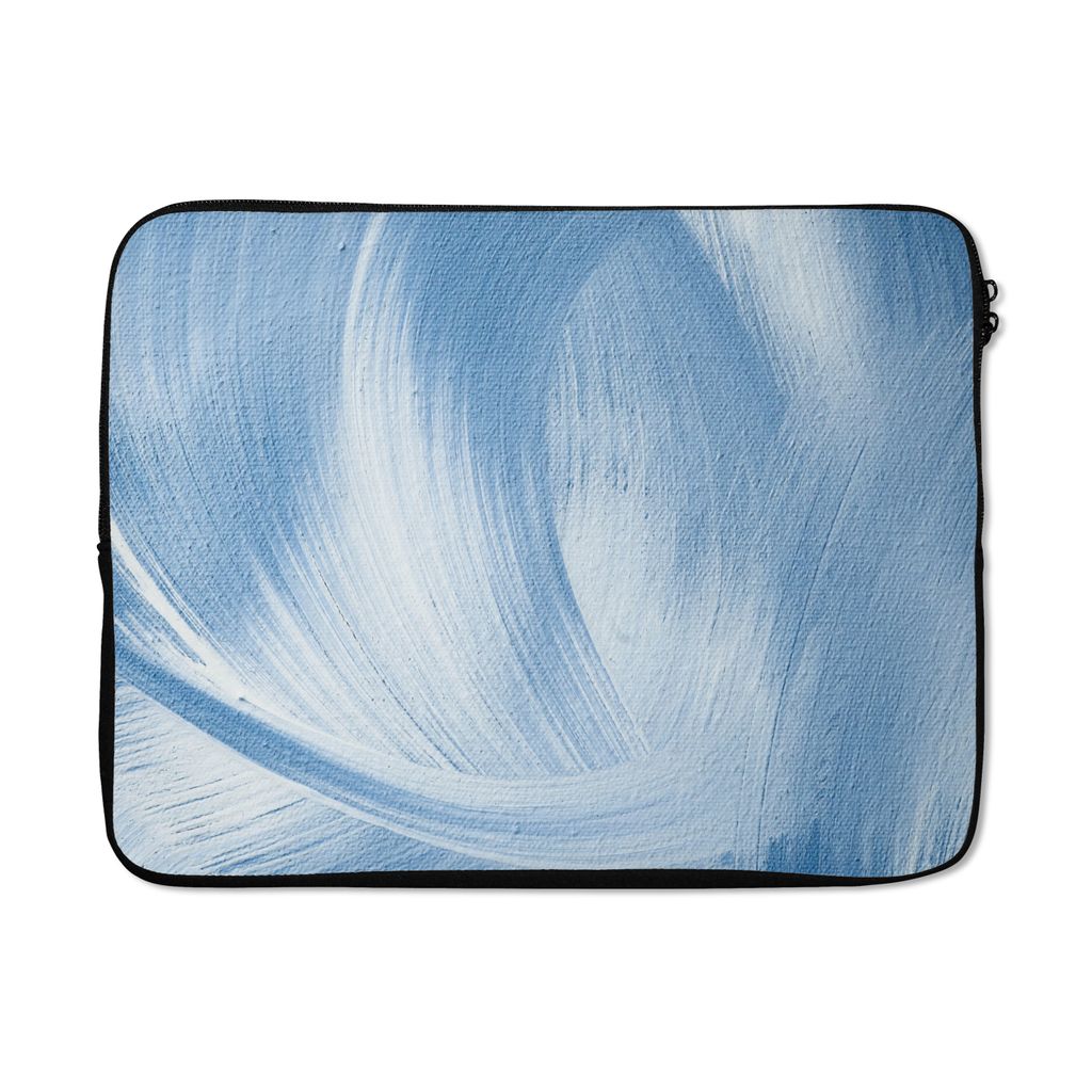 MuchoWow Laptop Hülle 17 Zoll Laptoptasche Blau - Acrylfarbe - Gestaltung - Zipper - Schutzabdeckung