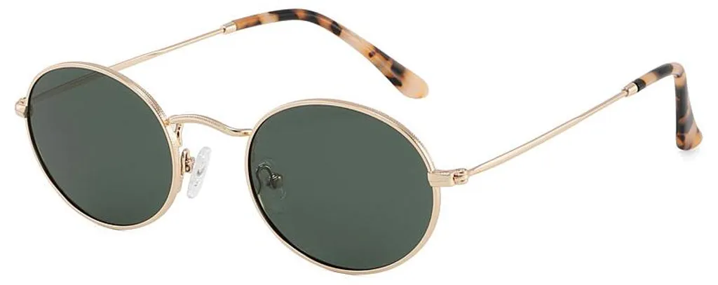 Lunettes de soleil vertes polarisées monture dorée style aviateur chic