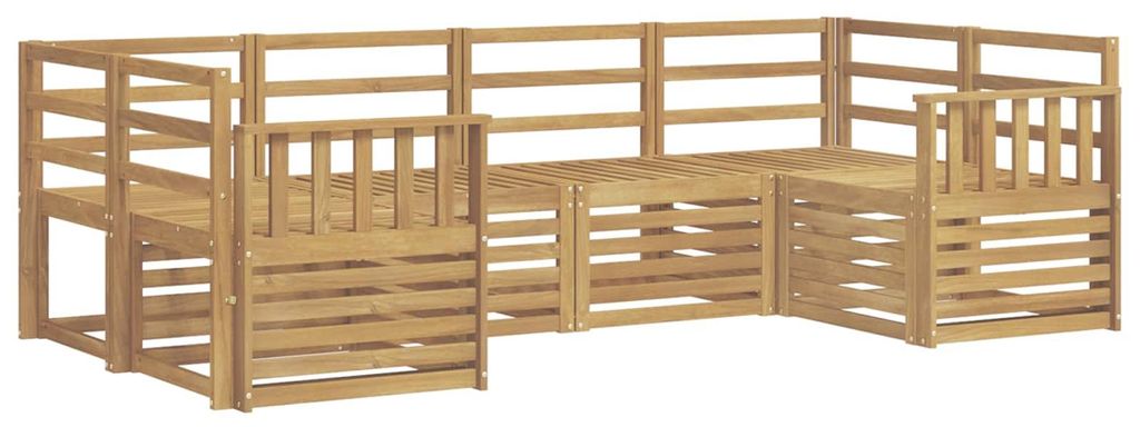 vidaXL Outdoor-Sofagarnitur 6 pcs Weiß 245 x 128,5 x 73 cm
