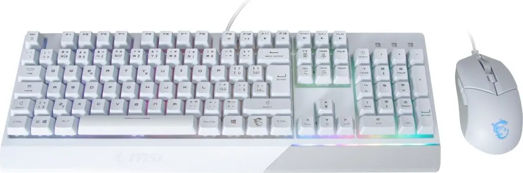 Combo MSI Vigor GK30 White pour Joueur PC Clavier AZERTY Souris Gaming
