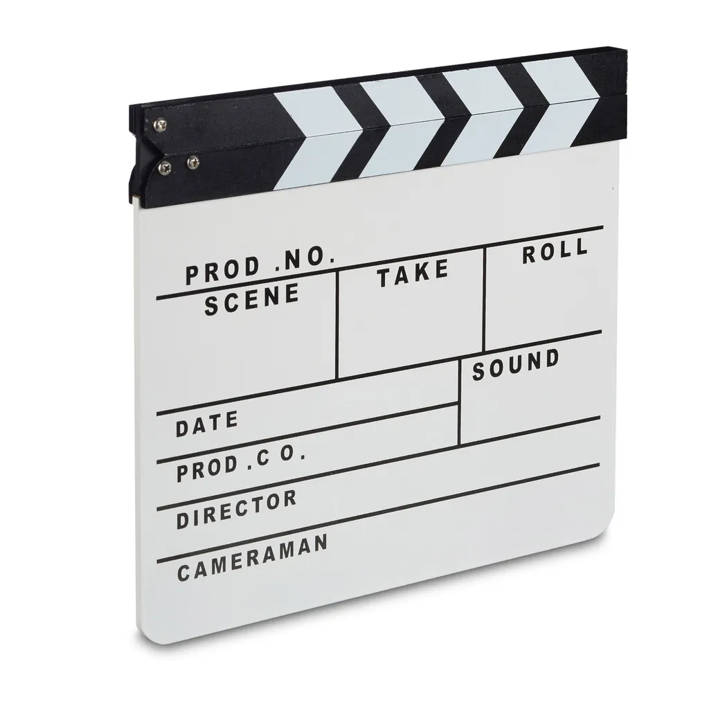 Set de film Relaxdays 2 pcs en bois - Clap de studio avec son sec net - 8