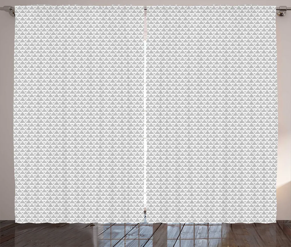 ABAKUHAUS Rideau Rustique Abstrait Minimaliste 280x225cm Gris et Blanc