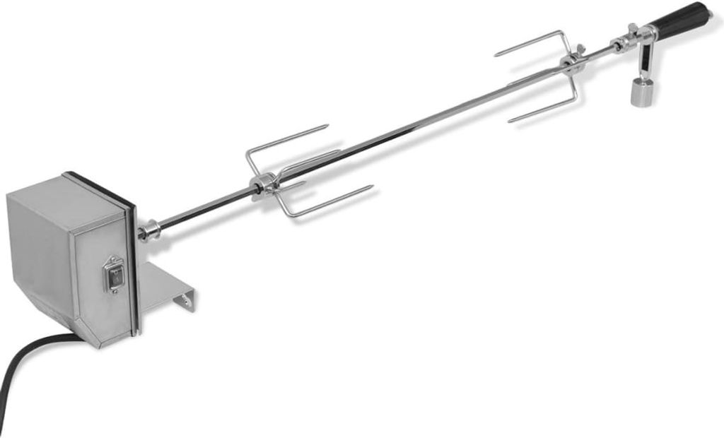HOMMIE BBQ Rotisserie-Drehspieß mit professionellem Motor Stahl 900 mm NEU590453 - Holzkohlegrills