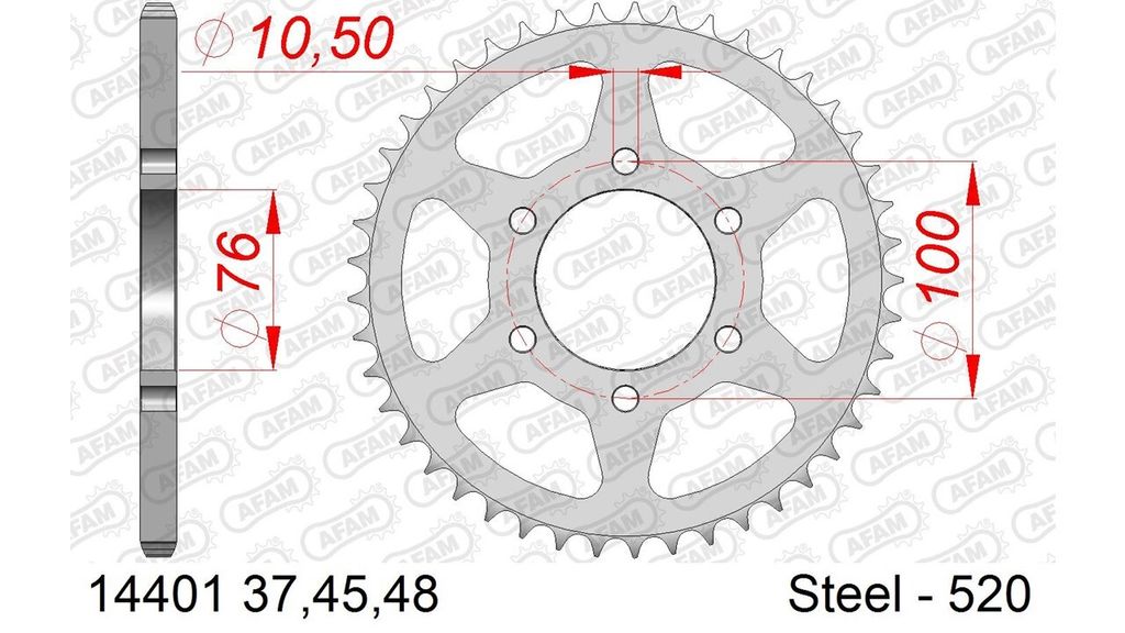 AFAM Standard Stahlritzel hinten 14401 - 520