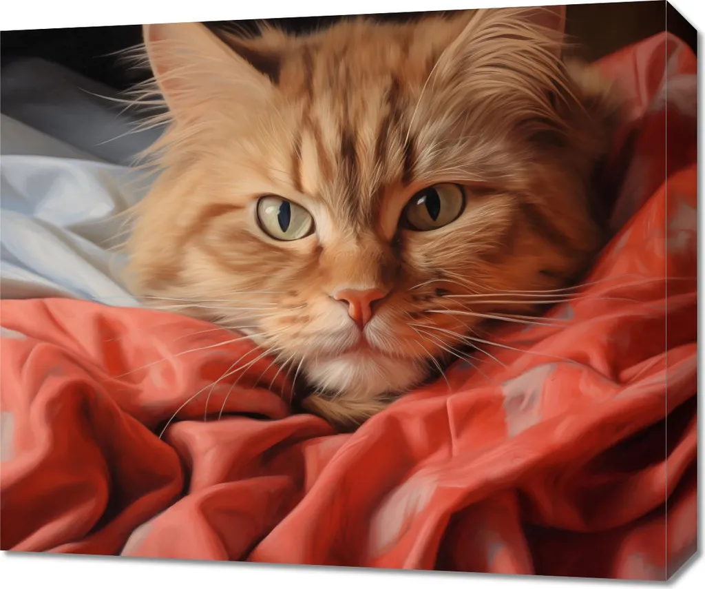 Quadro Gatto Mruczący Spokój 60x50: Il Regalo Ideale per Gattofili