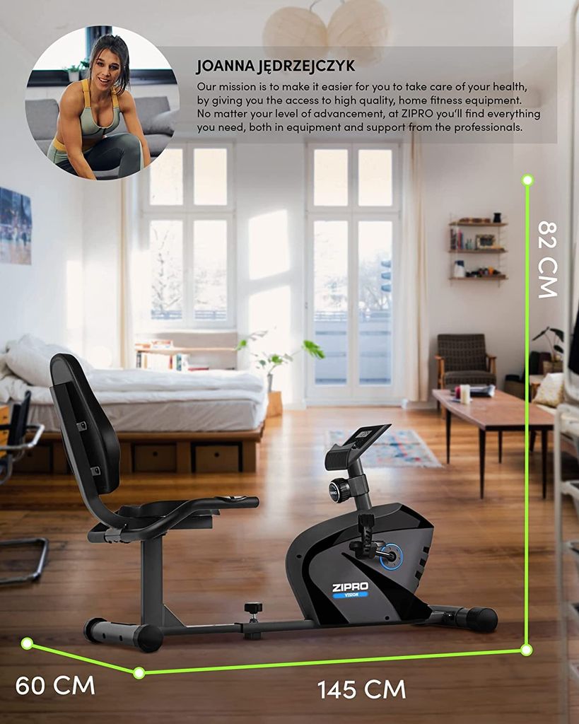 Zipro Erwachsene Horizontales Magnetisches Fitnessbike Produktbild 2