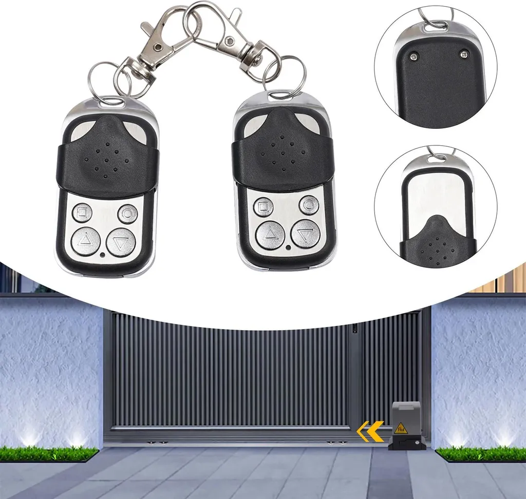 Télécommande garage 433 MHz EV-1527 : lot de 2 bips pour remplacement noir
