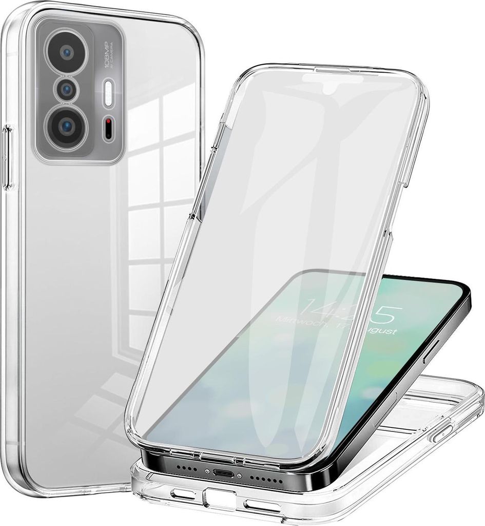 360 Grad Handyhülle für Xiaomi Mi 11T Pro Case Cover Hülle Bumper Rundum Schutzhülle Smartphone Schutz Transparent