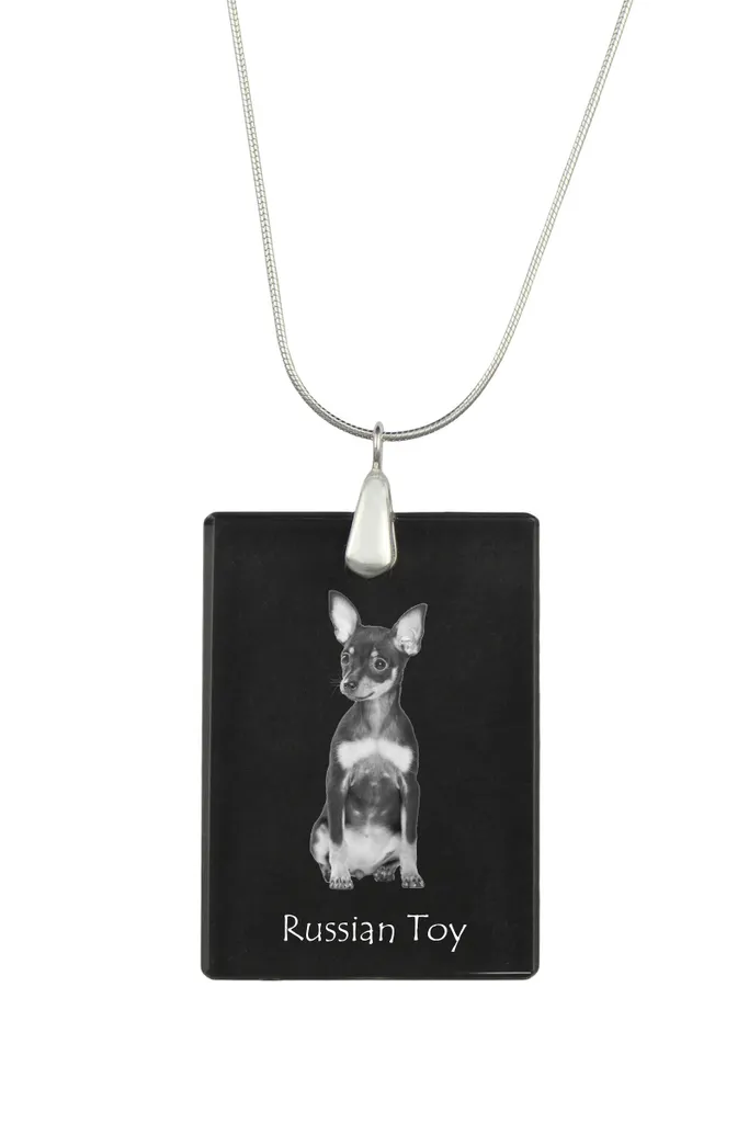 Regalo Amanti Cani: Ciondolo Cristallo Art-Dog Russian Toy Argento