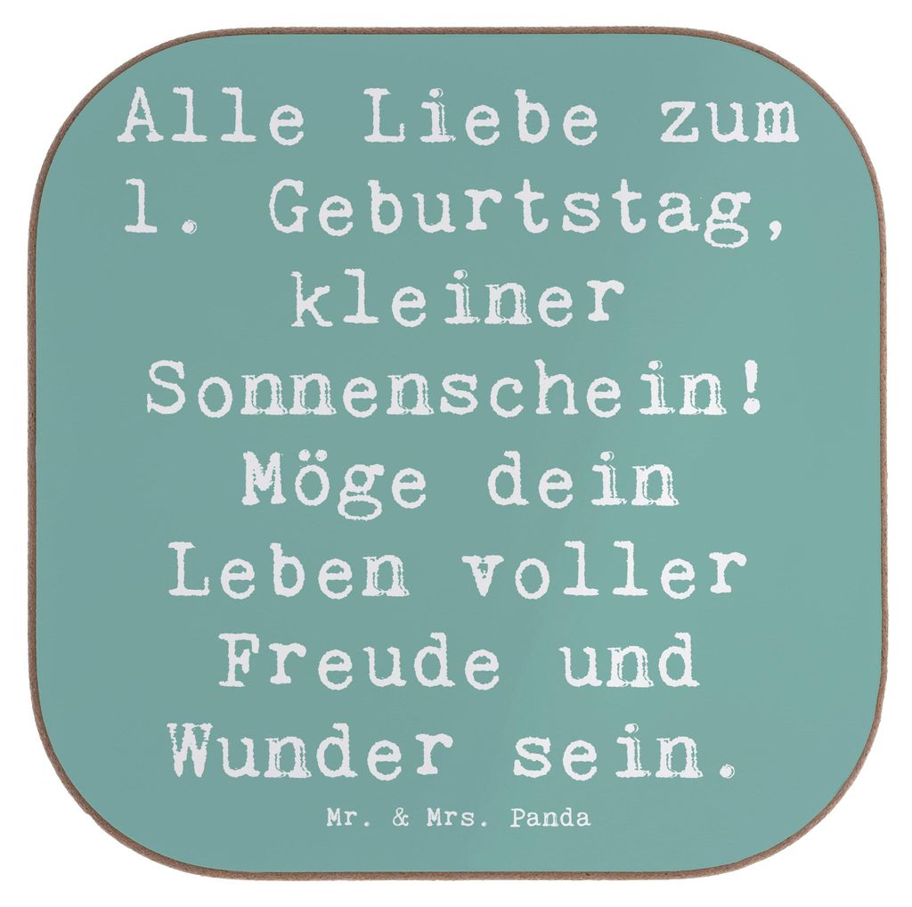 Mr. & Mrs. Panda Tassenuntersetzer Spruch 1. Geburtstag Sonnenschein - Meeresbrise - Geschenk, Getränkeuntersetzer, Lebensfreude, Geburtstagsfeier...