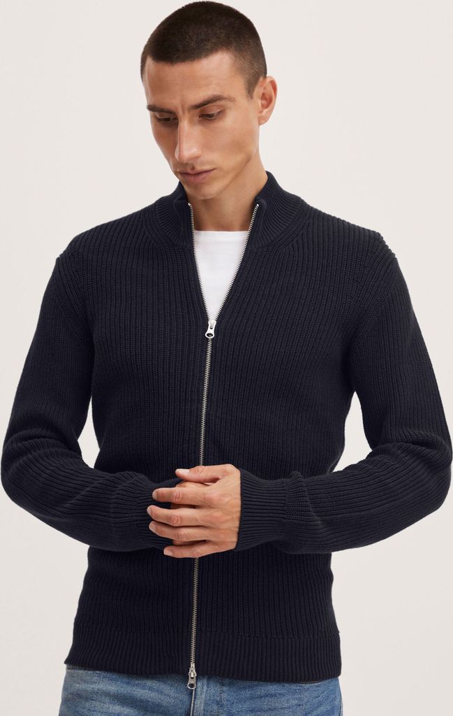 CASUAL FRIDAY CFKurt Herren Strickjacke Cardigan Feinstrick mit Stehkragen und Reißverschluss