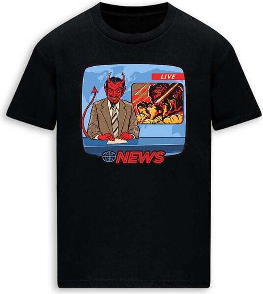 Steven Rhodes T-Shirt Herren Breaking News schwarz XXL