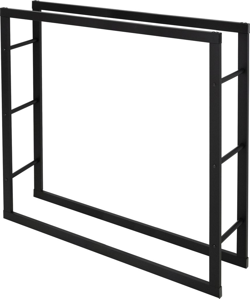 ML-Design Kaminholzregal aus Metall, 100x100 cm, Schwarz, Produktbild 