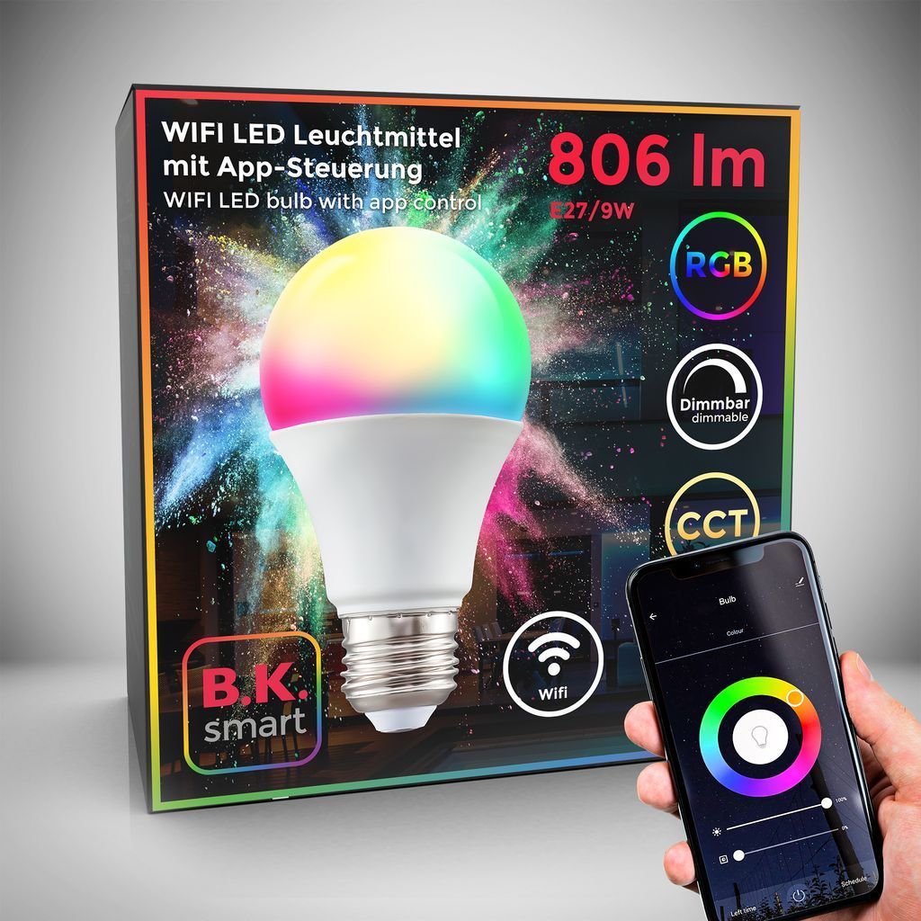 LED Smart Glühbirne RGB 7W E27 Wifi Smart Birne Leuchtemittel Lampe Alexa Google