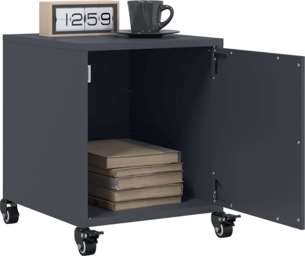 Maison Exclusive - Nachttische 2 Stk. Anthrazit 36x39x43,5 cm Stahl