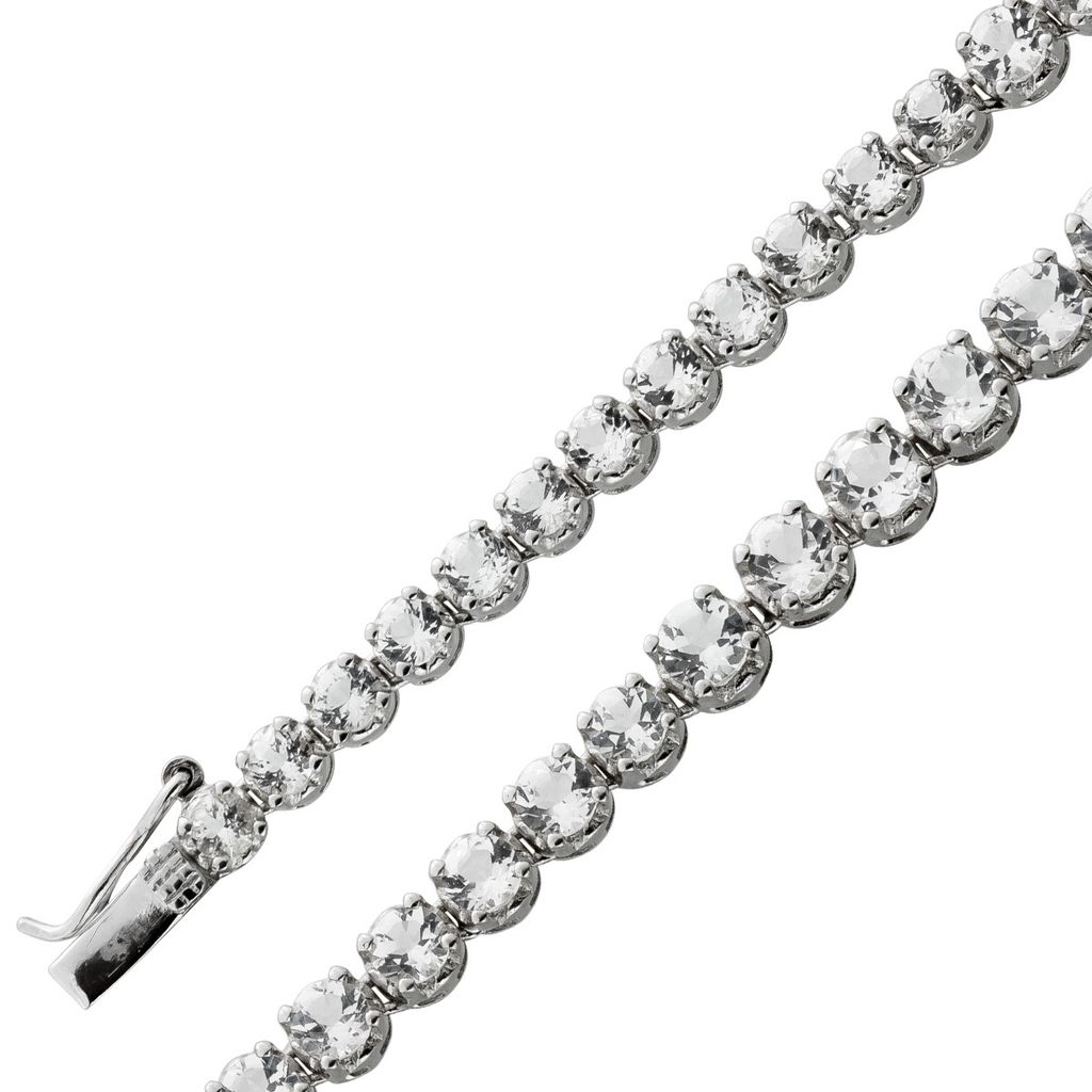 Topas Collier Silber 925 weiße Natur Edelsteine  40 Produktbild 