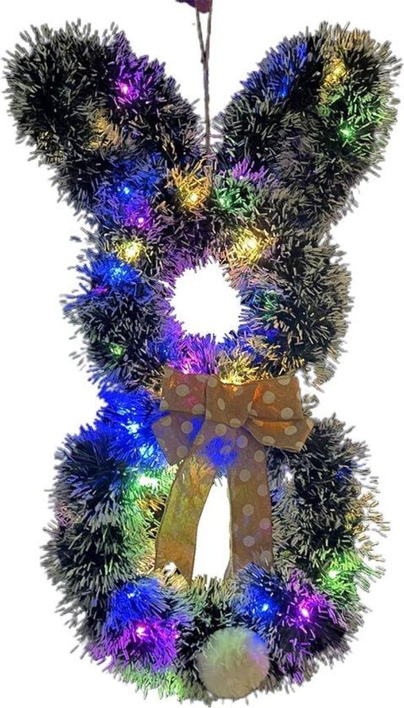 LED-Lichterkranz mit Schleife - LED-Osterdekoration