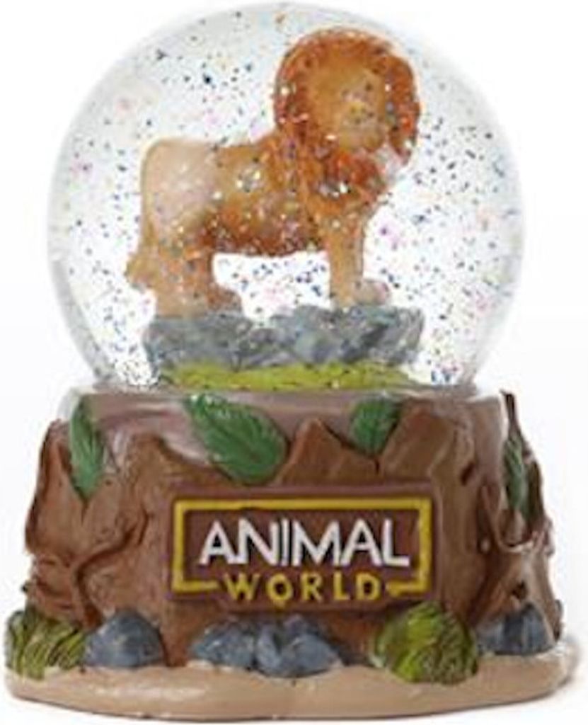 Toi-Toys - Schneekugel - Wilde Tiere Dekoration Weihnachten Schnee Löwe
