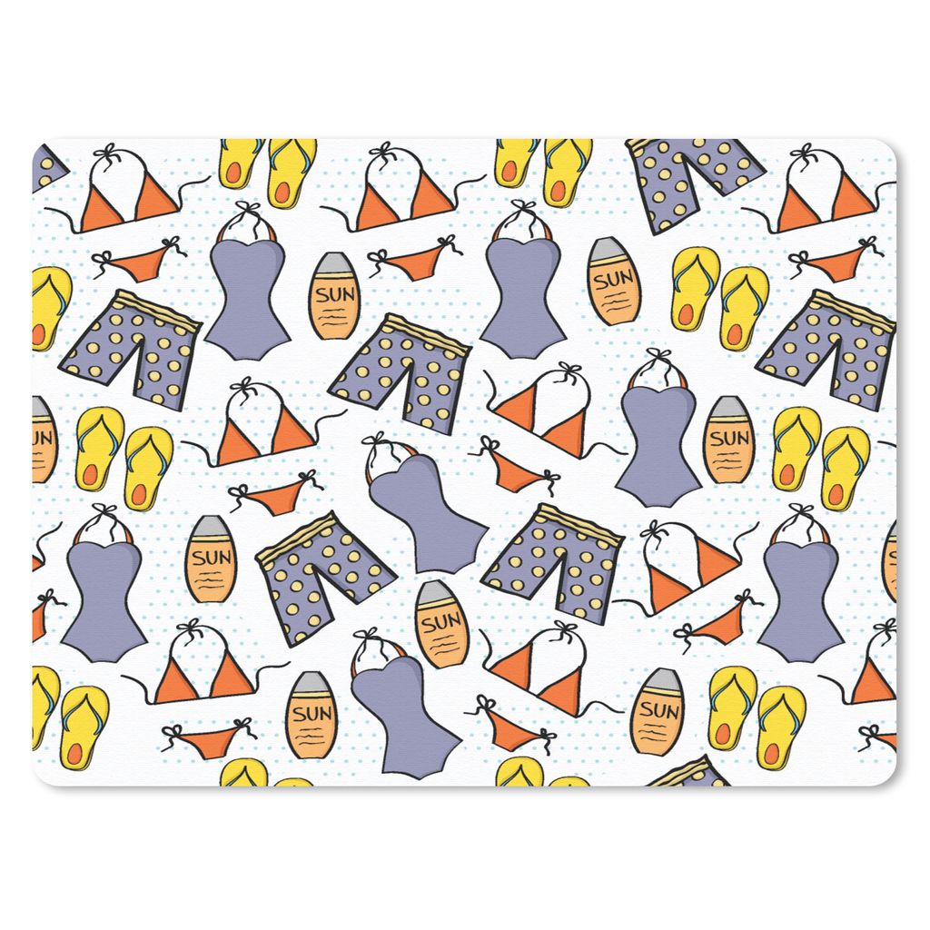 MuchoWow Mauspad Mousepad Bademode - Schnittmuster - Sommer 23x19 cm - Mousepads - Maus Mat - Pad - Mausunterlage - Schreibtischunterlage - Mauspad