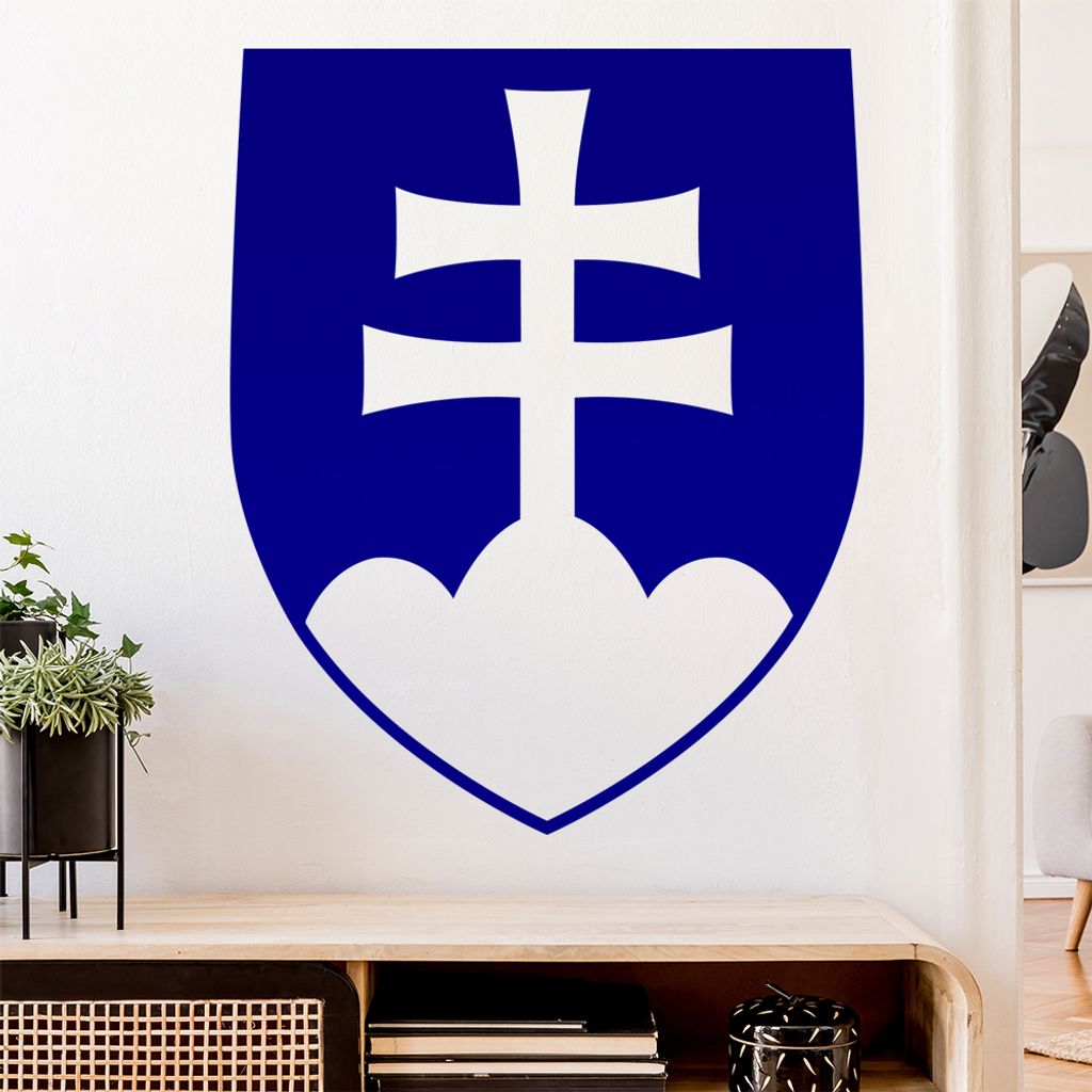 Slowakei Wappen Wandtattoo Wandaufkleber Wall Sticker - Dekoration, Küche, Wohnzimmer, Schlafzimmer, Badezimmer