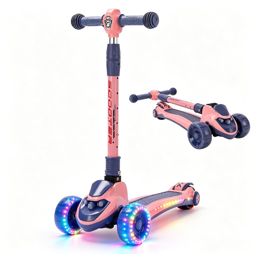 Trottinette pliable Tricycle d'équilibre avec éclairage LED Image du produit 