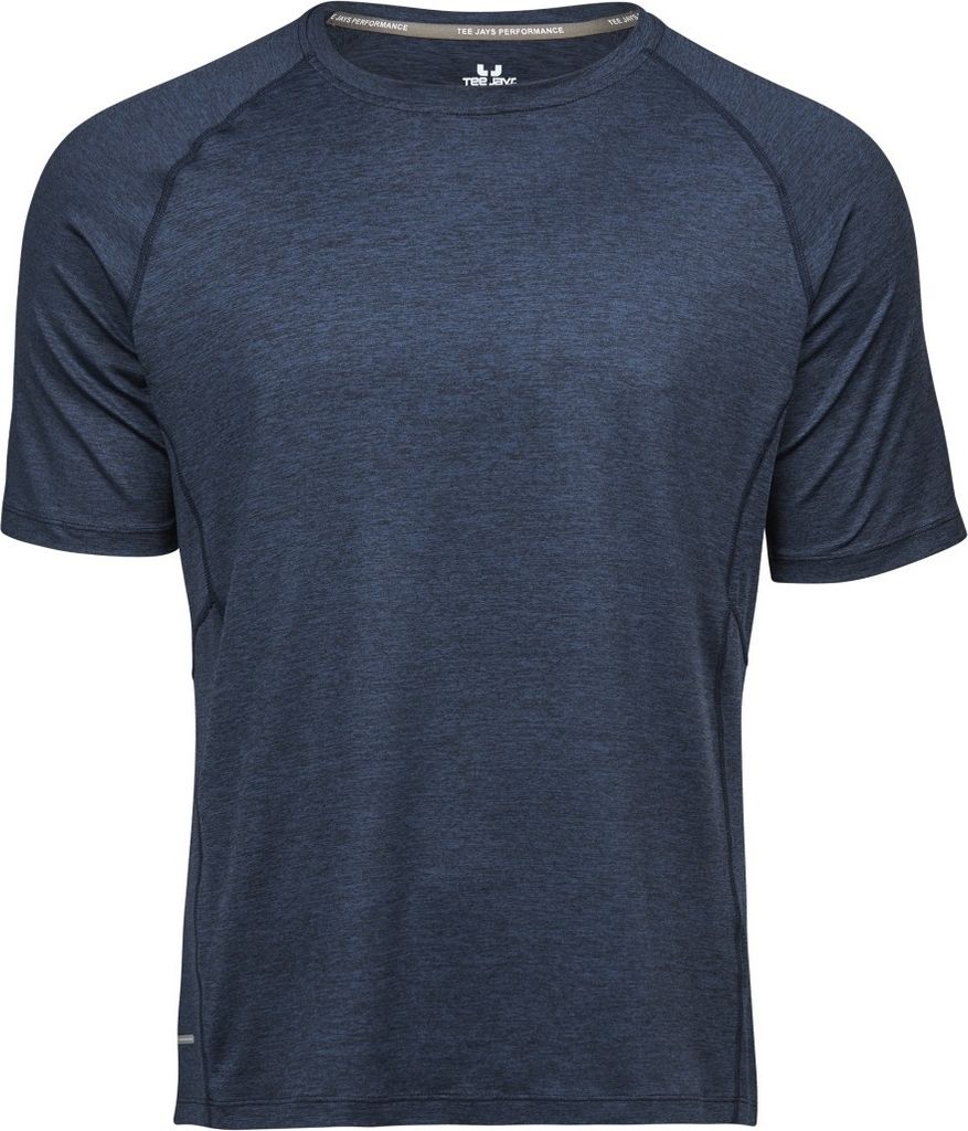 Tee Jays 7020 | Cool-Dry Herren Sport T-Shirt - Farbe: Navy Melange - Größe: XXL