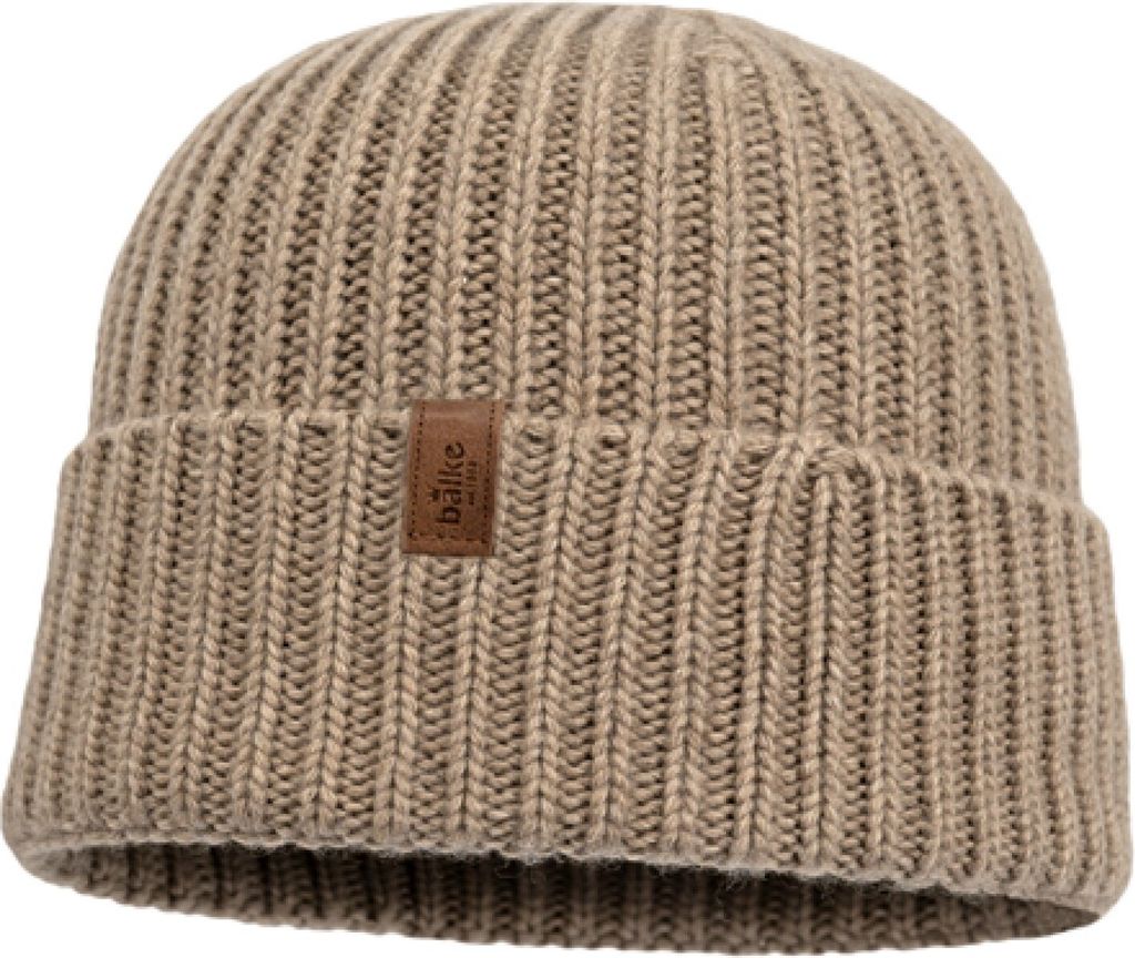 Balke Rollrand-Strickmütze aus Kaschmir-Woll-Mix mit Umschlag, beige, Gr. XXL