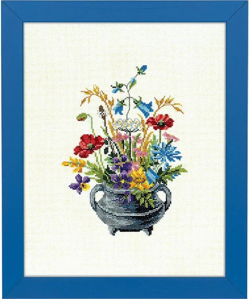 Eva Rosenstand Kit Point de Croix Pot Noir Motif à Compter 28x35cm