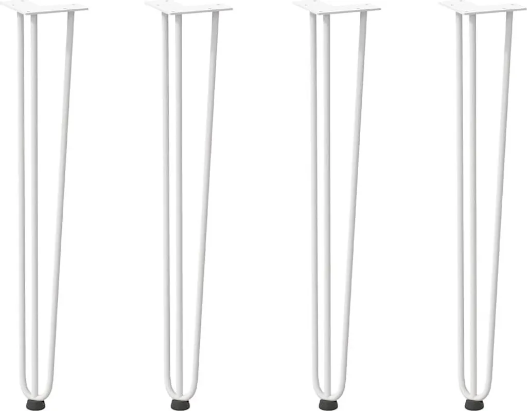 vidaXL Gambe a Forcella Bianche 72 cm - Set 4 Pezzi Acciaio Massiccio