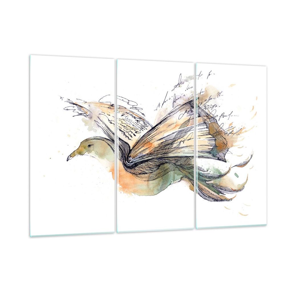 Bilder auf glas - Vogel Fantasie Konzept - 105x70cm - Glasbilder - Wandbilder - Kunstdruck - zum Aufhängen bereit - Wanddekoration aus Glas - Glas...