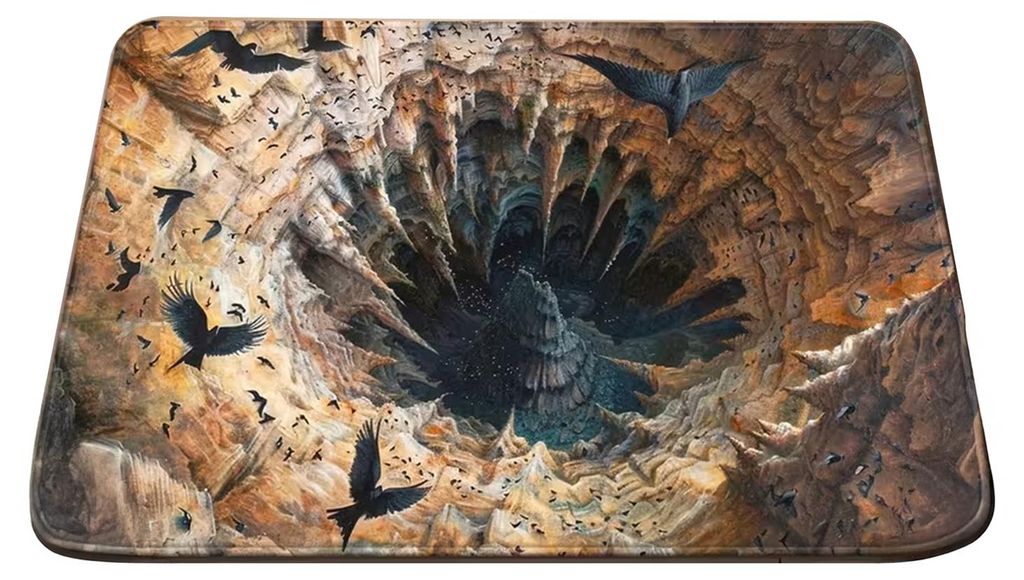 Fußmatte mit 3D-Optischer Täuschung, realistischem Locheffekt, interaktiver Haustierspielzeugmatte, Dekoration für Wohnzimmer und Eingangsbereich